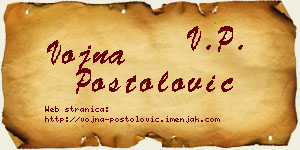 Vojna Postolović vizit kartica